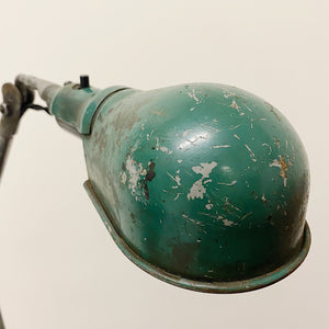 Shade of Vintage Fostoria Task Light from 1940s - Industrial Decor - Machinist Age Articulating Table Lights - Cool Task Lighting - Green Shade