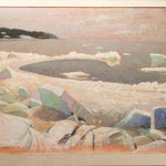 image 0  image 1  image 2  image 3  image 4 Robert Crump Pastel Art Piece - Nature Landscape Scene - WPA - Minnesota Artist - Estate Authenticated - Bob - Framed