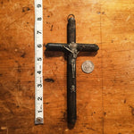 Measurements for Antique Primitive Crucifix with Skull and Crossbones from 1800s