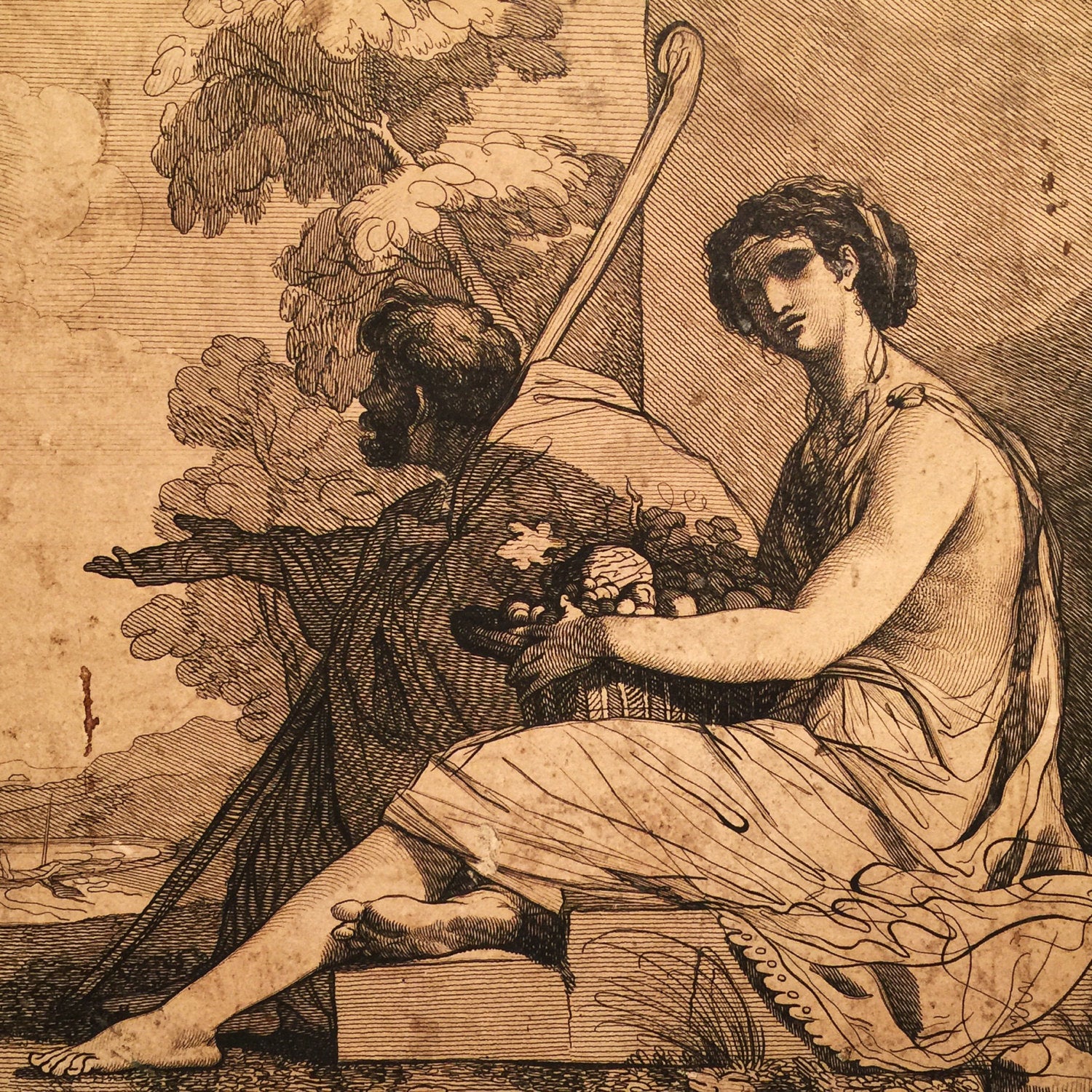 Robert Blythe Engraving after John Mortimer - Blind beggar and woman seated with a basket of fruit - Robert Blythe - 1820 - British Museum