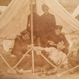 Civil War Photograph For Sale Antique Civil War Pabst Blue Ribbon Photograph - Reenactment - Medical Tent - Sepia - Humor - Drunk - Alcohol - Unusual - Rare - Early 1900s