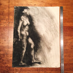 Surreal Nude Charcoal Drawing of Woman - Signed - 1960s - Large - Modernist - Unusual - Vintage - Futurist