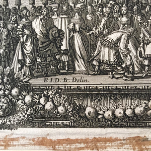 Rare Jean Le Pautre Engraving of Coronation of Swedish Queen Hedvig Eleonora - 1660s - 2nd State - 17th century - France