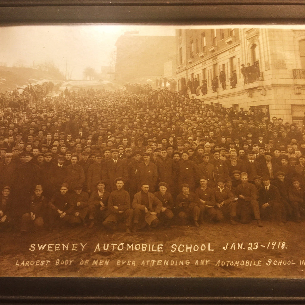 Automobile Mechanics School Photograph - 1918 - Panoramic - Sweeney Automobile School - Riederer - Model T - Antique - Occupational