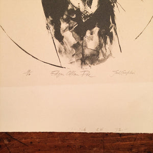 Rare Edgar Allen Poe Etching by Jack Coughlin - Signed - Limited Edition of 10 - Macabre - Rare Etchings - Tell tale Heart