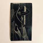 Vintage Nude Scratchboard Art Piece - 1953 - Signed Monogram - "P.A.S." - Mystery Artist - Scratch Art - Deco - Unframed