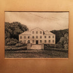 Creepy Antique Etching of an Abandoned Southern Mansion - 1891 - Mystery Artist - Monogram - Kubrick - The Shining