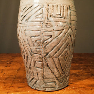 Brutalist Art Pottery Jar with Lid - Mystery Artist - Large - Unsigned
