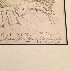 Richard Earlom engraving "Prodigal Son" - After Salvator Rosa - 18th Century Engraving - 1766 - Museum Piece- John Boydell - British print