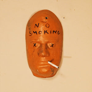 Vintage Death Mask  "No Smoking" Sign - Face Form - Unusual Wall Art - Tobacciana - Vintage Smoking Memorabilia