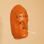 Vintage Death Mask  "No Smoking" Sign - Face Form - Unusual Wall Art - Tobacciana - Vintage Smoking Memorabilia