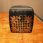 Vintage Hand Painted Wood Box - Checkers - Chess - Vintage Trinket Box