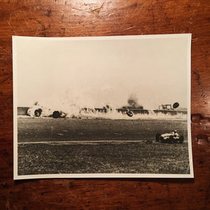 Vintage Indy 500 Crash Photograph - 10 x 8 - Buick Motor Division Photograph - Duke Nalon Crash - Indianapolis 500 - Provenance