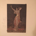 Antique Orientalist Painting of Dancer - 1904 - French? - Signed M. Brandau - Tapestry - Burlesque Theatre - Brothel Wall Art - Belly Dancer