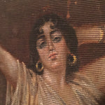 Antique Orientalist Painting of Dancer - 1904 - French? - Signed M. Brandau - Tapestry - Burlesque Theatre - Brothel Wall Art - Belly Dancer