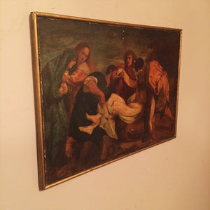 Old Master Painting after Titian - Entombment of Christ - 19th Century - 1800s - Religious Painting - Ribot - Crucifixion Scene