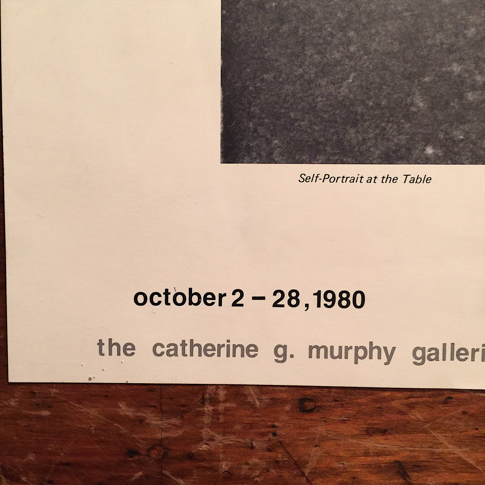 Kathe Kollwitz Exhibition Poster - 1980 - Catherine G. Murphy Gallery - Minnesota - Rare Vintage Art Poster - Self Portrait at the Table