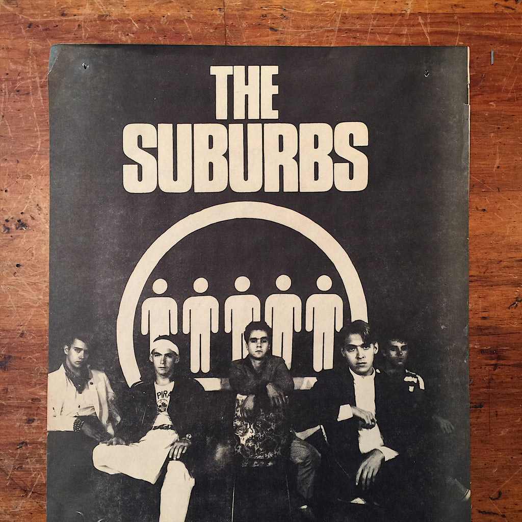 The Suburbs Flyer Poster - Minneapolis Scene - Vintage 80s Suburbs Poster - Rare Rock Poster - 17" x 10 1/2" - Vintage Music Posters