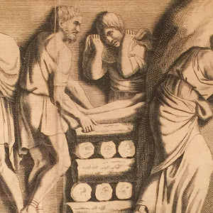 Rare Roman Funeral Procession Engraving - 1730 - Funeral Pyre Scene - Classical Roman Engraving - Morbid Wall Art - Funeral Death Scene