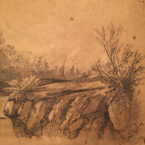 John Sell Cotman Miles Edmund Cotman Pencil Ink Wash Artwork - Early 1800s - Pencil Signed Dated - Norwich Artist - Museum Piece