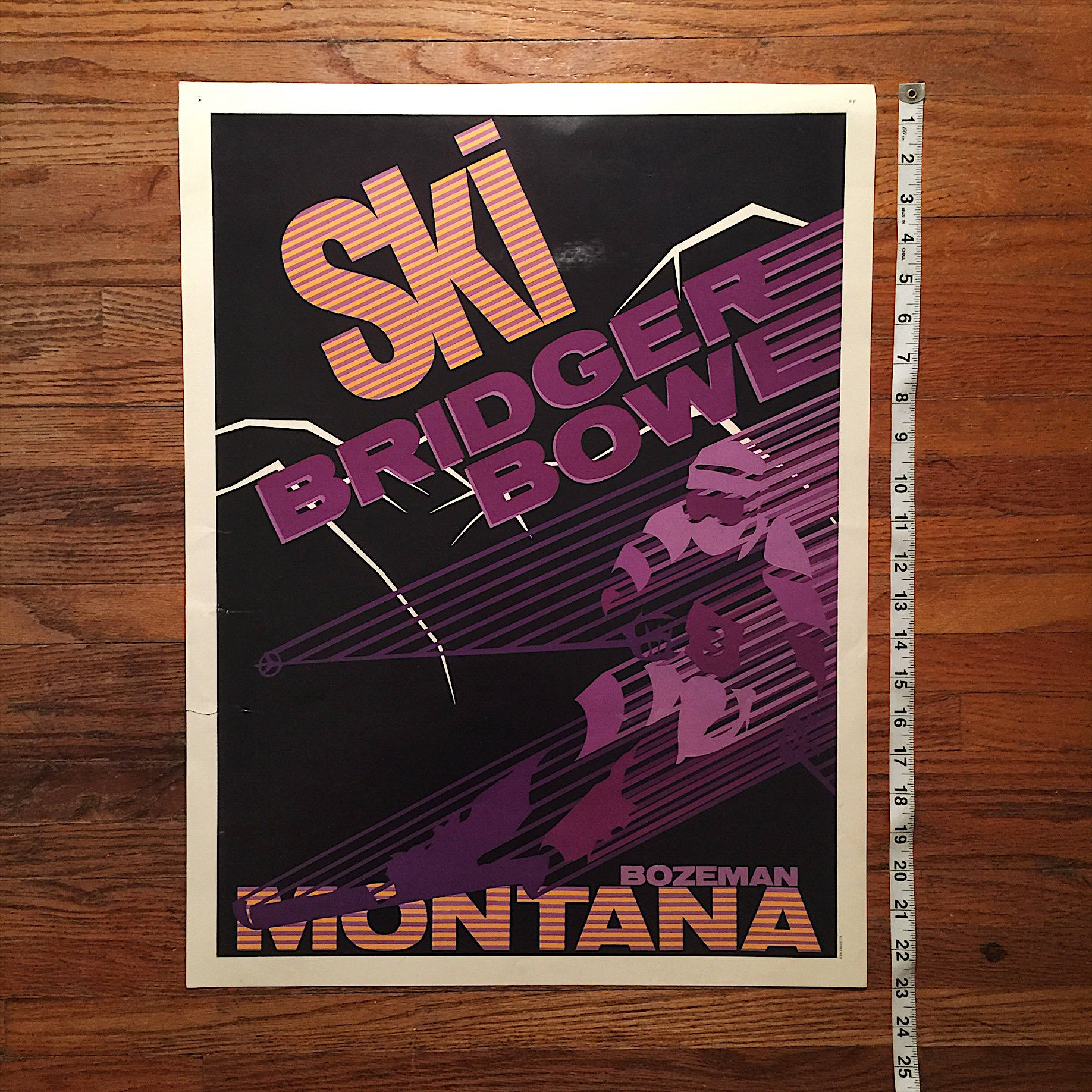 Vintage Bridger Bowl Skiing Poster - 1980s - Ken Fredette - Rare Bozeman Montana Poster - Vintage Wall Art - Vintage Skiing Decor