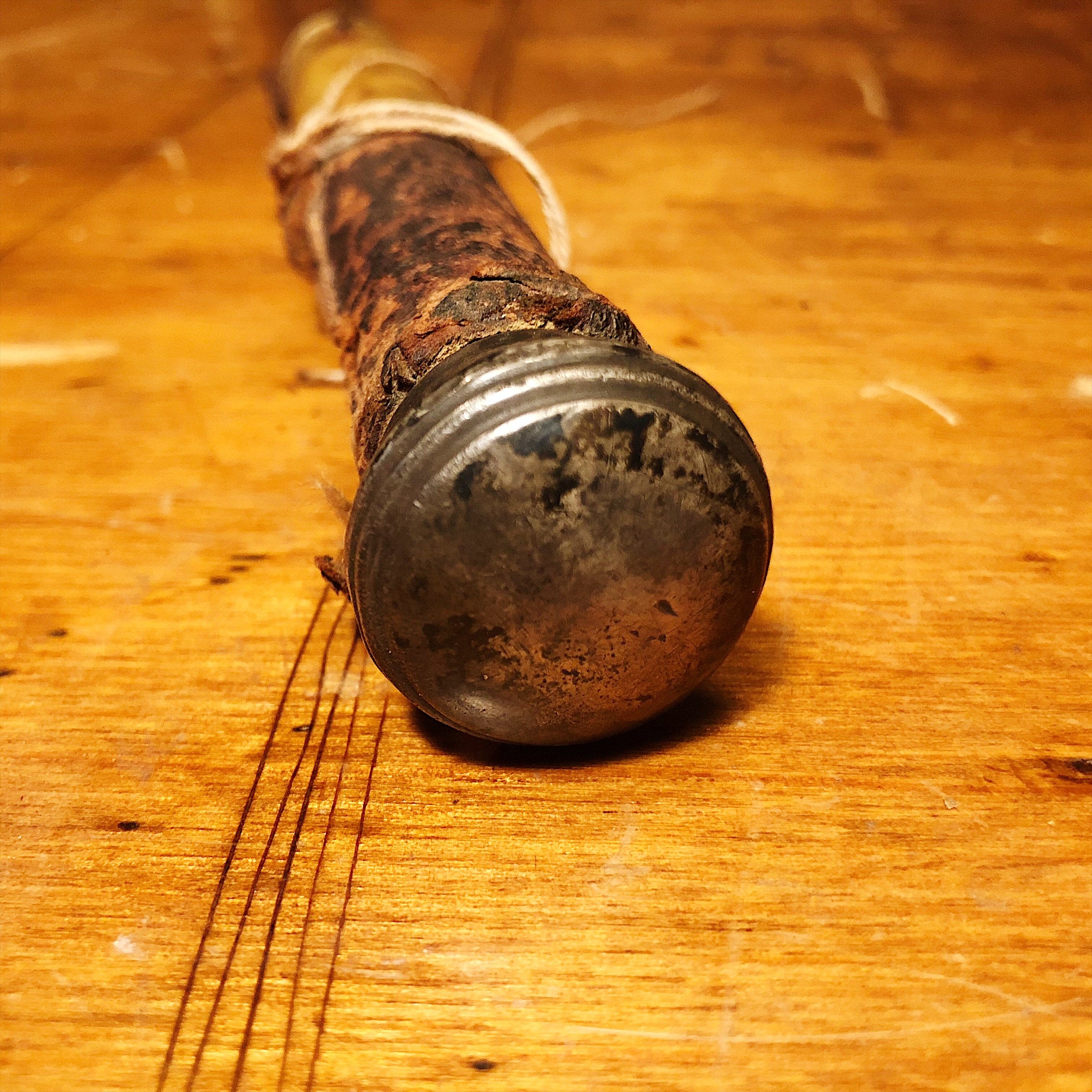 Antique Walking Cane with Sterling Silver Cap - Early 1900s? - Inlay - Antique Wood Walking Stick - Vintage Walking Canes - Rare Form