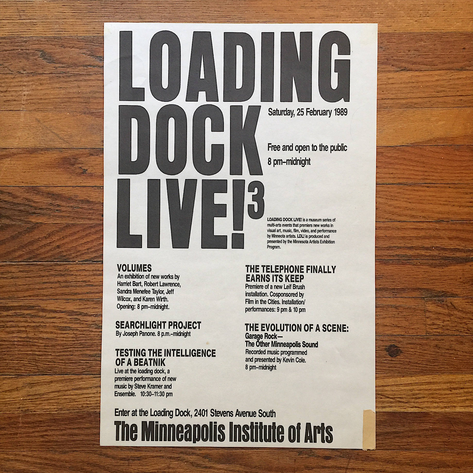 Vintage Loading Dock Live! Posters - 1989 - Set of 2 - 17" x 11" - Minneapolis Sound - Minneapolis Institute of Arts - Rare - Garage Rock