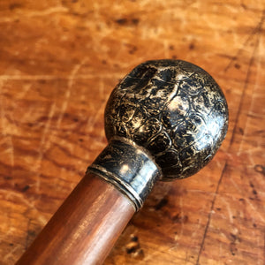 Antique Silver Walking Cane with Bamboo Shaft - British - London 1886 - Hallmarked - Sterling Silver Marks - Victorian Cane - Peaky Blinders