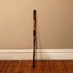 American Folk Art Walking Cane of Flag and Eagle - Early 1900s? - Antique Folk Art Walking Stick - American Flag with Pole - Rare Carving