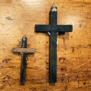 Vintage Crucifixes with Skull and Crossbones - 1940s? - Set of 2 - Priest and Nun Crosses - Unkn