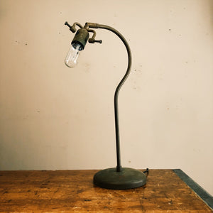 Unusual Industrial Table Lamp - Knuckle Socket Adjuster - Original - Vintage Metal Machinist - Funky - Rare Adjustable - Antique Science Lab