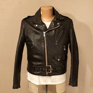 Vintage Schott Perfecto Motorcycle Jacket with Belt - One Star - Size 44 - 1970s Leather - Talon Zipper - The Ramones - Biker -The Wild Ones