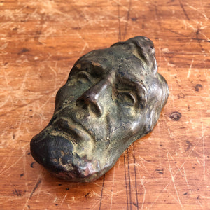 Antique Abraham Lincoln Bronze Resin Bust of Face 