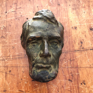 Vertical view of Antique Abraham Lincoln Bronze Resin Bust 
