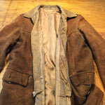 Front interior of 1930s Workwear Suede Leather Jacket 