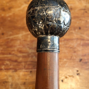 Antique Silver Walking Cane with Bamboo Shaft - British - London 1886 - Hallmarked - Sterling Silver Marks - Victorian Cane - Peaky Blinders
