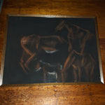 Elof Wedin Abstract Pastel Artwork - 1950s? - Signed - Minnesota Listed Artist - Framed Art Velour Paper - WPA Artist - New Deal - Haunting