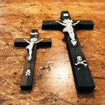 Vintage Crucifixes with Skull and Crossbones - 1940s? - Set of 2 - Priest and Nun Crosses - Unkn