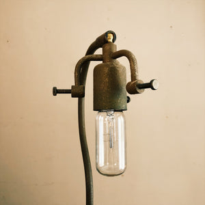 Unusual Industrial Table Lamp - Knuckle Socket Adjuster - Original - Vintage Metal Machinist - Funky - Rare Adjustable - Antique Science Lab