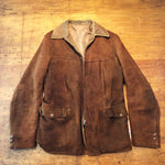 Front view of 1930s Workwear Suede Leather Jacket 