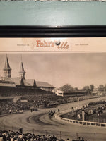 Fehr's Ale Beer Kentucky Derby Sign - Cardboard - 1939 - Johnstown - Rare - Framed - Horse Racing advertising - Large