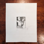 Vintage Modernist Etching of Figure with Cigarette - Signed - Mystery Artist - 1959 - 2 of 2