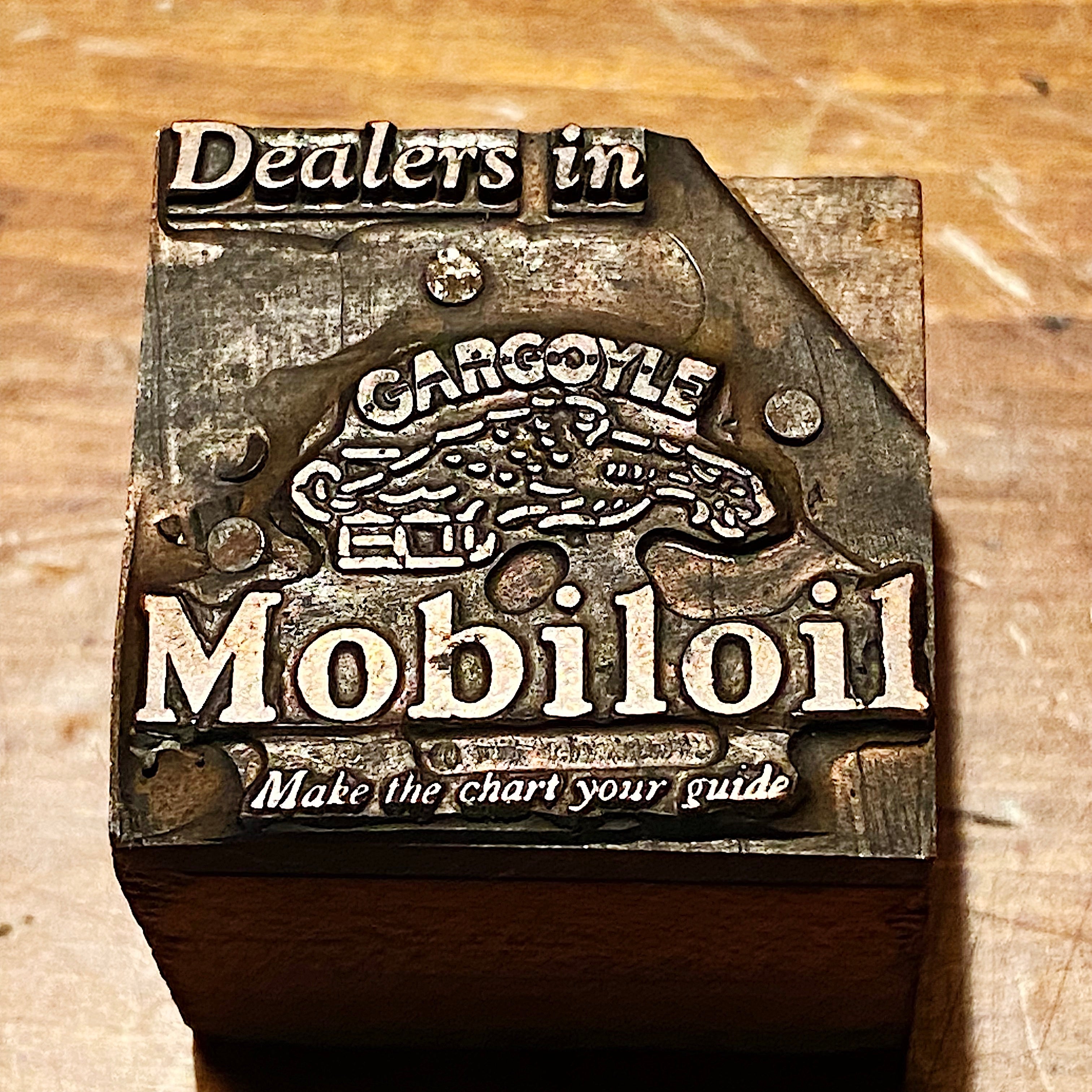 Antique Mobil Oil Gargoyle Letterpress Printing Block